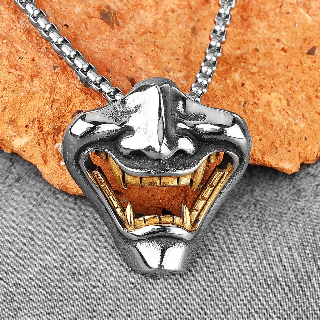 PENDRA Samurai Fangs Demon Steel Necklace