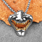 PENDRA Samurai Fangs Demon Steel Necklace