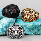 PENDRA Tiger Animal Rap Steel Ring