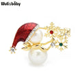 PENDRA Enamel Snowflake Snowman New Brooch