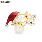 PENDRA Enamel Snowflake Snowman New Brooch