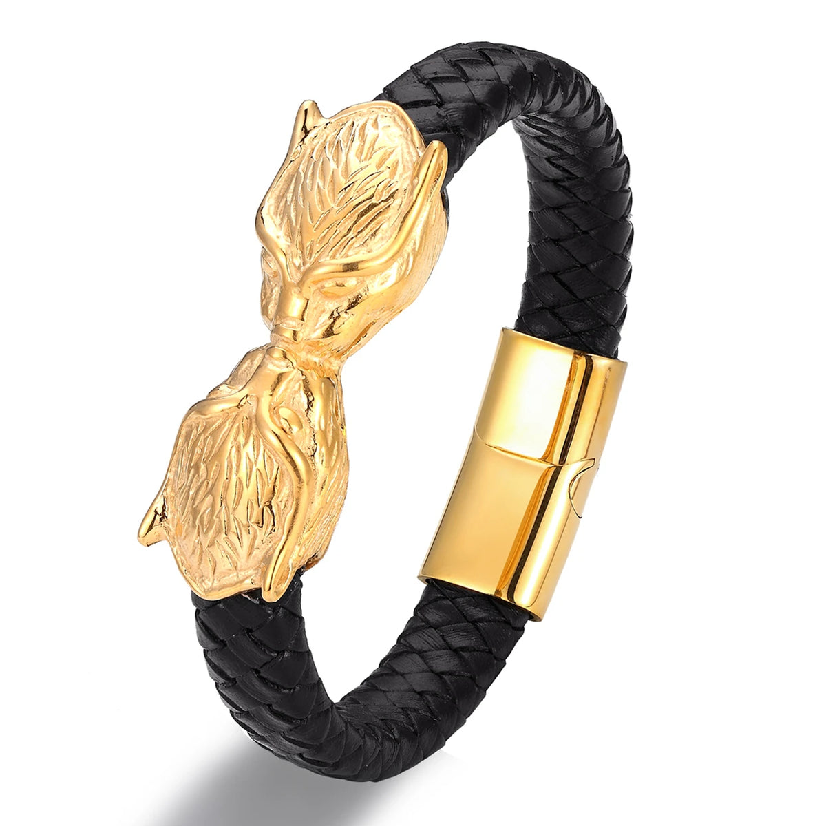 PENDRA Wolf Gold Steel Bracelet