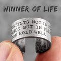 PENDRA Letter Open Boyfriend Steel Ring