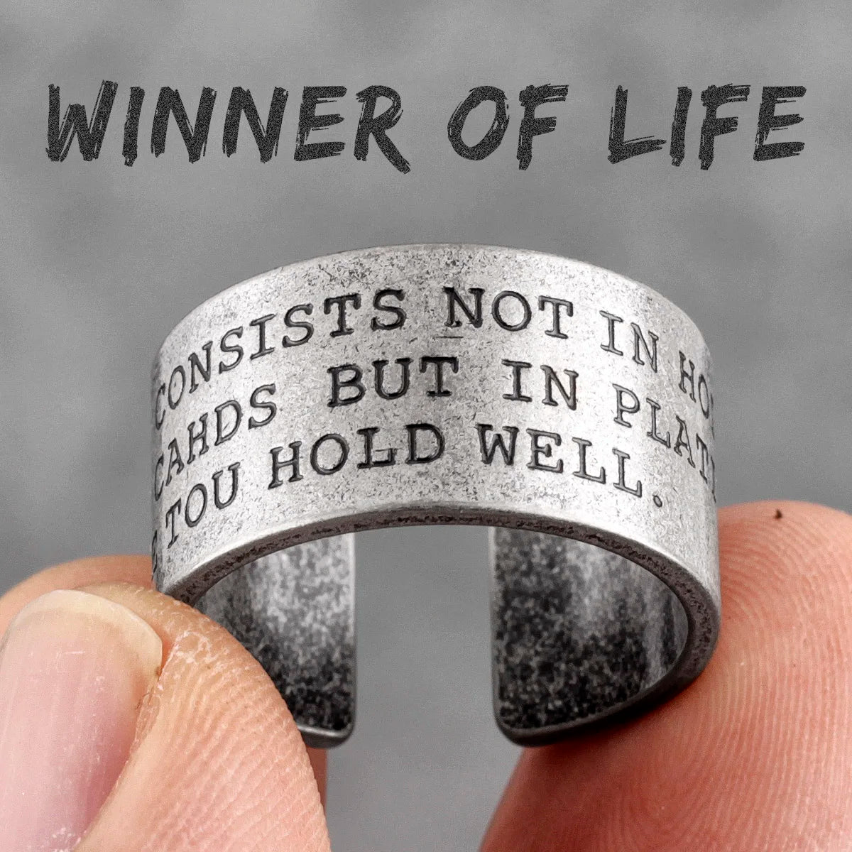 PENDRA Letter Open Boyfriend Steel Ring