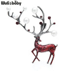 PENDRA Red Brown Enamel Deer Brooch