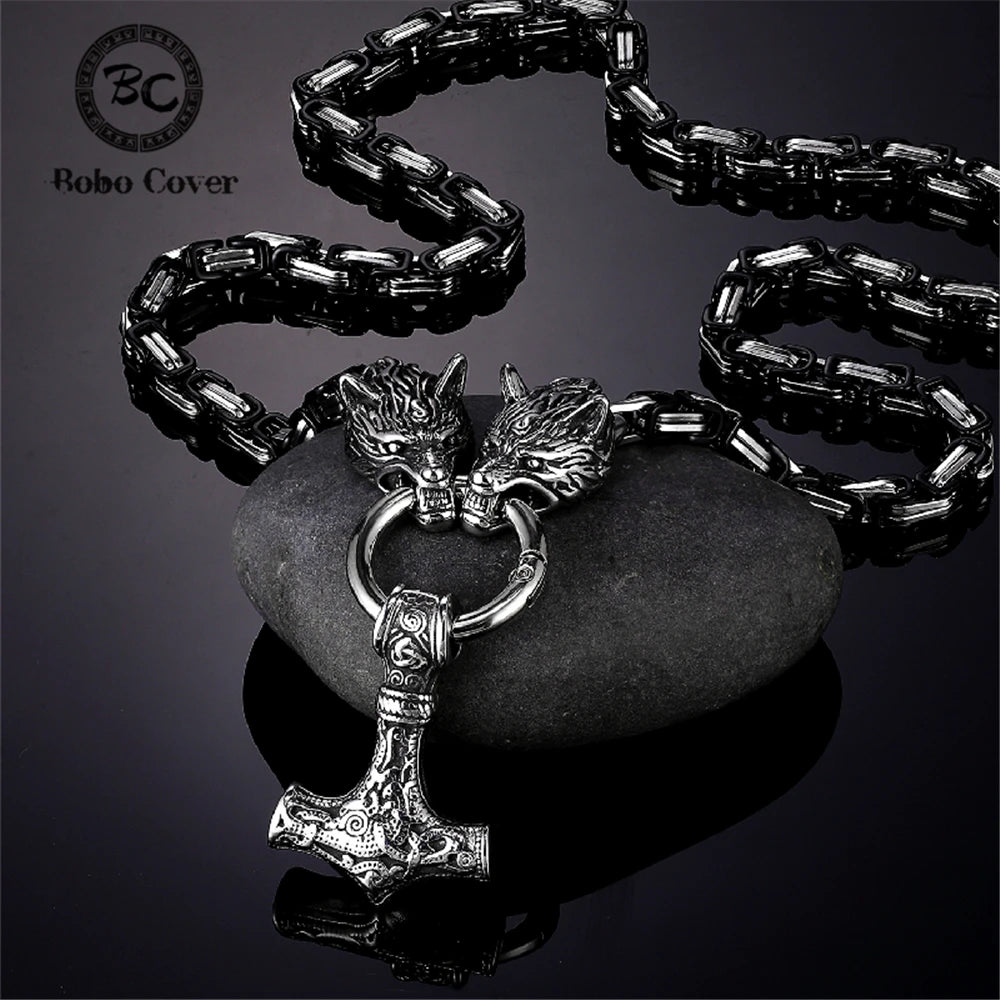 PENDRA Wolf Black Steel Necklace