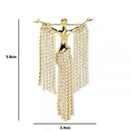 PENDRA Rhinstone Lady Figure Brooch