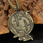 PENDRA Crow Norse Vegvisir Necklace
