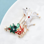 PENDRA Carrying Christmas Tree Carriage Brooch