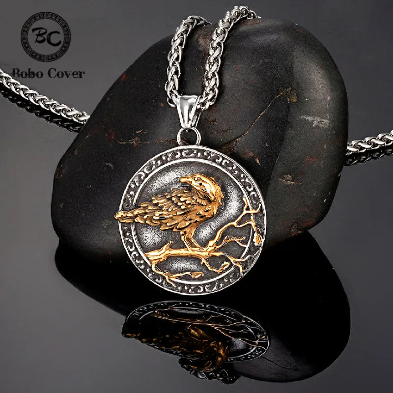 PENDRA Crow Rune Viking Necklace