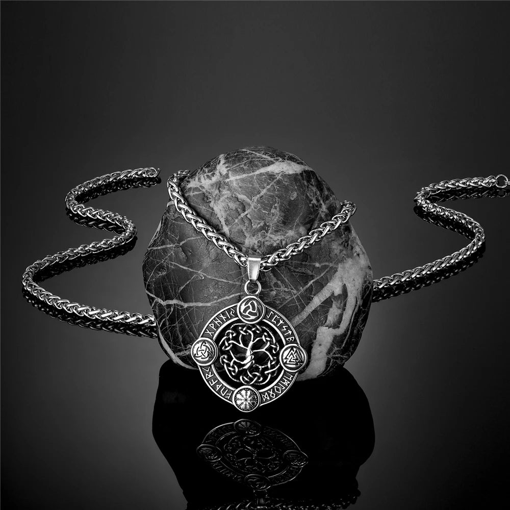 PENDRA Rune Compass Vegvisir Necklace