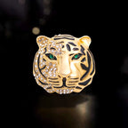 PENDRA Tigergem 2-Color Rhinestone Enamel Tiger Brooch