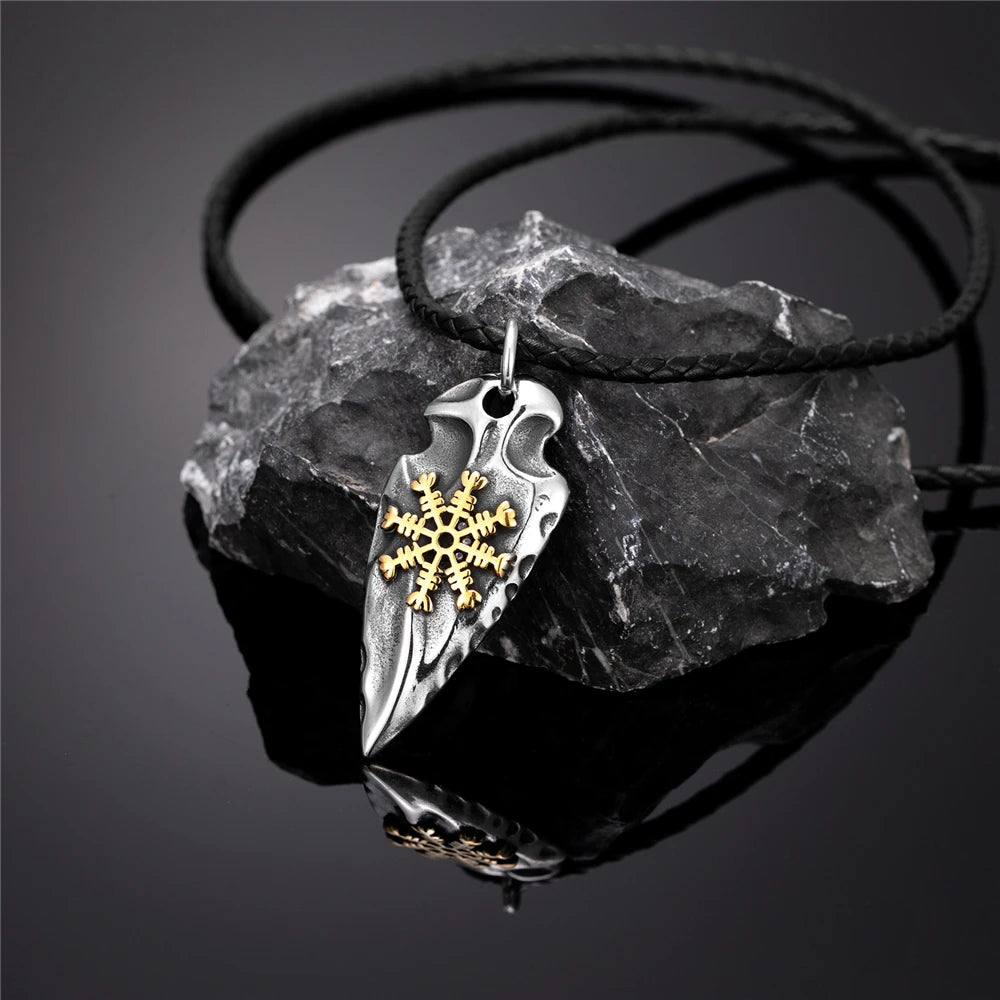 PENDRA Viking Trident Gold Necklace
