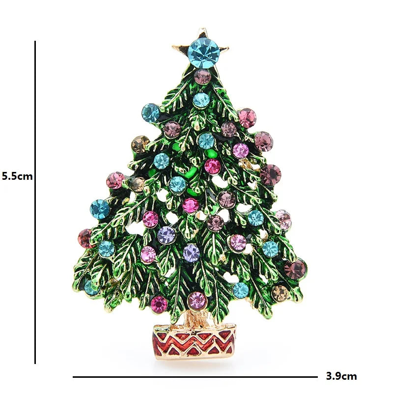 PENDRA Arboris Green Enamel Christmas Tree Brooch