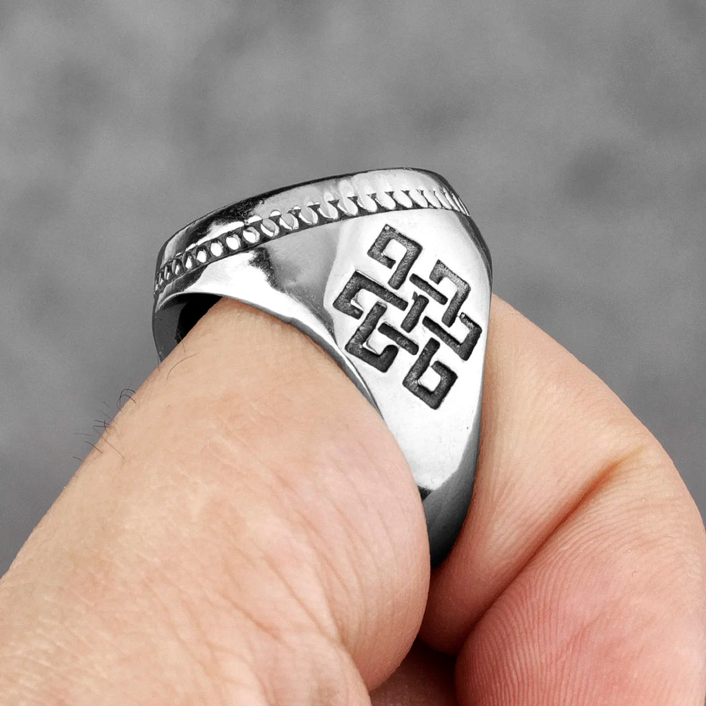 PENDRA Tree Life Celtic Steel Ring
