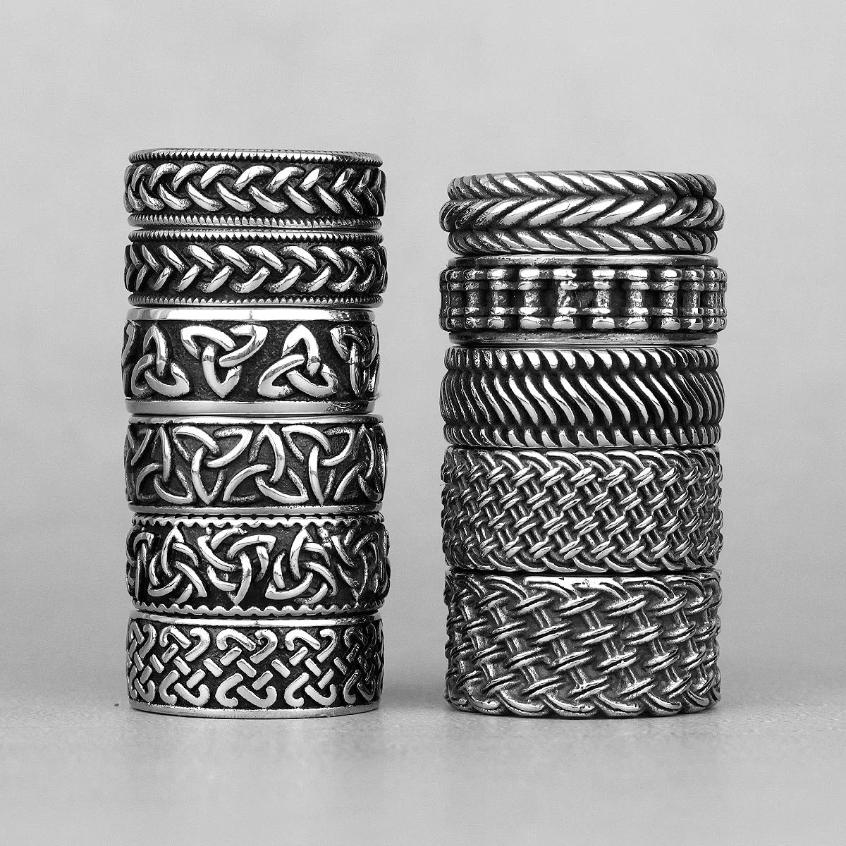 PENDRA Grid Weave Industrial Steel Ring