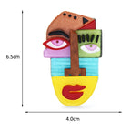 PENDRA Acrylic Creative Face Brooch