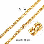 Figaro Necklace Men,Stainless Steel Curb Chain, Man Necklace, 5 to 8mm Link Chain