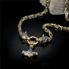 PENDRA Wolf Rune Steel Necklace