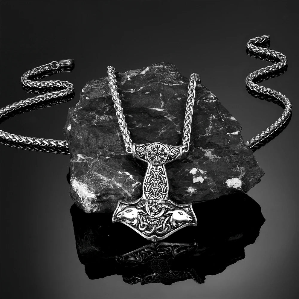 PENDRA Rune Norse Hammer Necklace