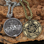 PENDRA Tree Life Rune Leather Necklace