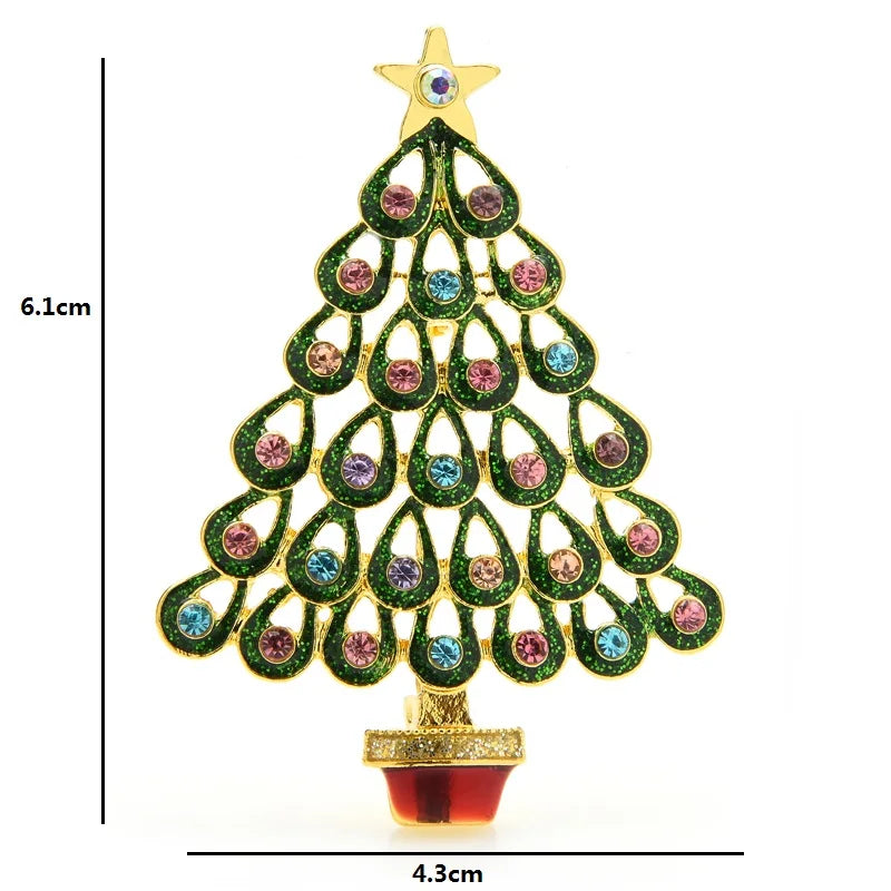 PENDRA Evergreen Christmas Tree Brooch