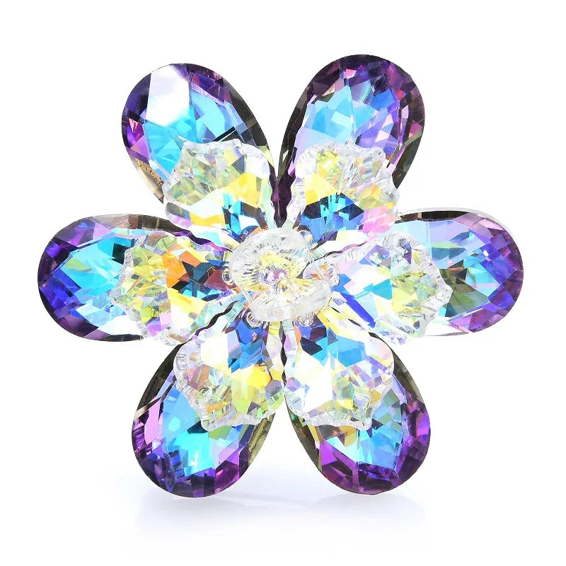 PENDRA Prism 14-Color Shining Glass Flower Brooch