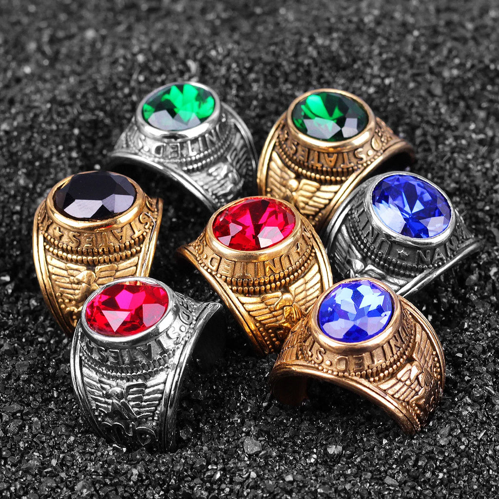 PENDRA Rhinestone United States Punk Ring