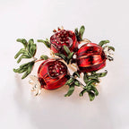 PENDRA Pomella Red Enamel Pomegranate Brooch