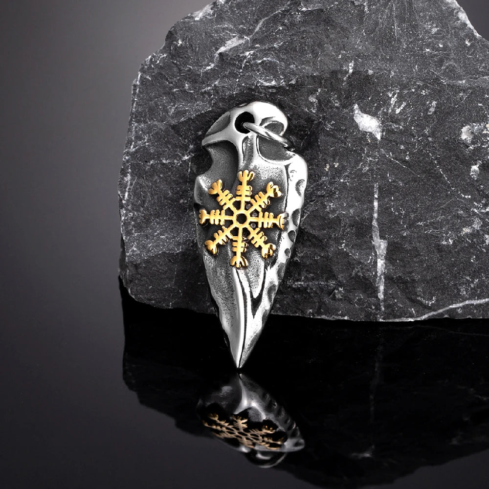 PENDRA Viking Trident Gold Necklace