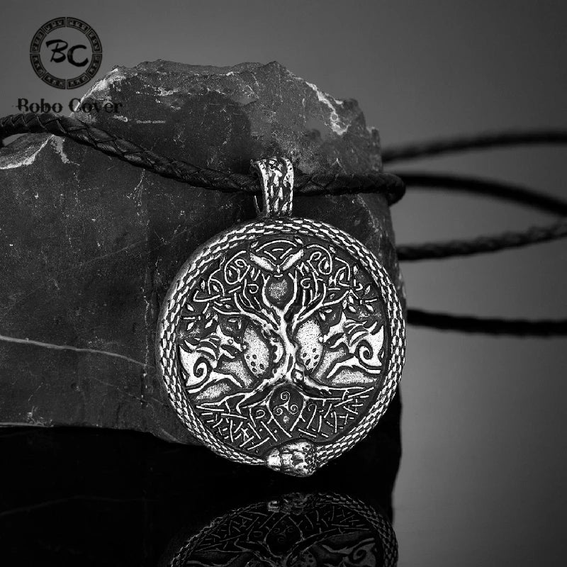 PENDRA Tree Life Rune Leather Necklace