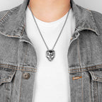 Demon Clown Mask Stainless Steel Men Necklaces Pendants Chain Gothic Punk for Boyfriend Male Jewelry Creativity Gift Wholesale