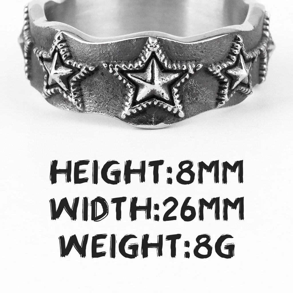 PENDRA Starfish Stars Wedding Steel Ring
