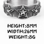 PENDRA Starfish Stars Wedding Steel Ring