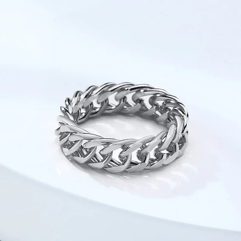 PENDRA Miami Cuban Curb Steel Ring