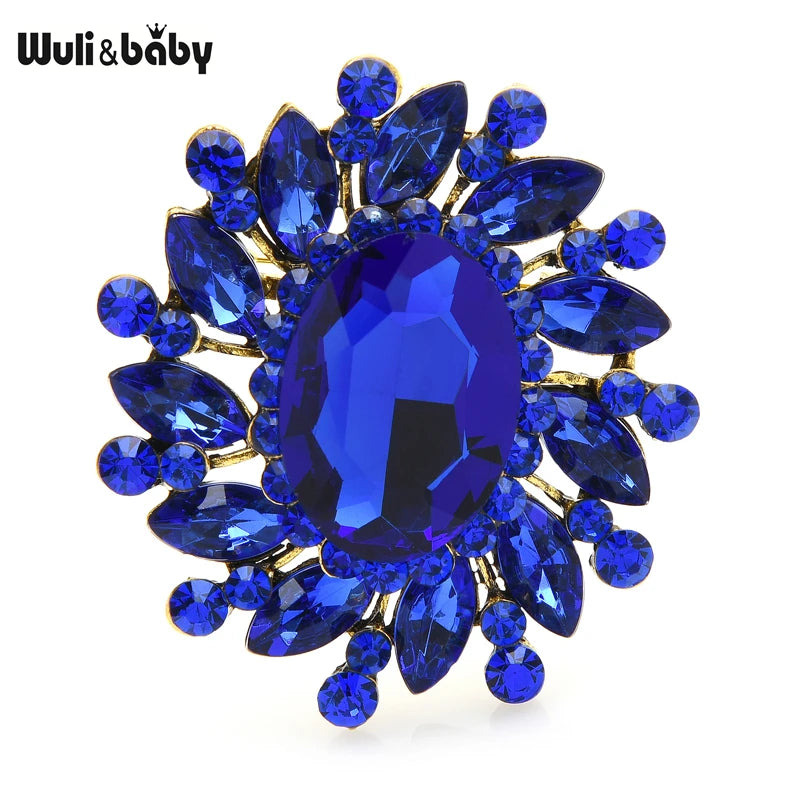 PENDRA Floracircle Crystal Round Flower Brooch