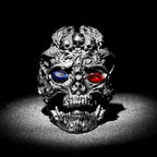 PENDRA Domineering Hades Skull Steel Ring