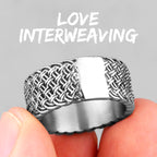 PENDRA Grid Weave Industrial Steel Ring