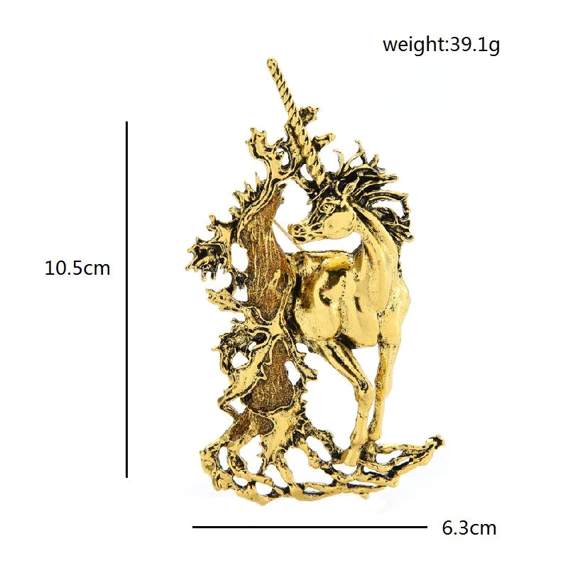 PENDRA Vintage Unicorn Fairy Horse Brooch