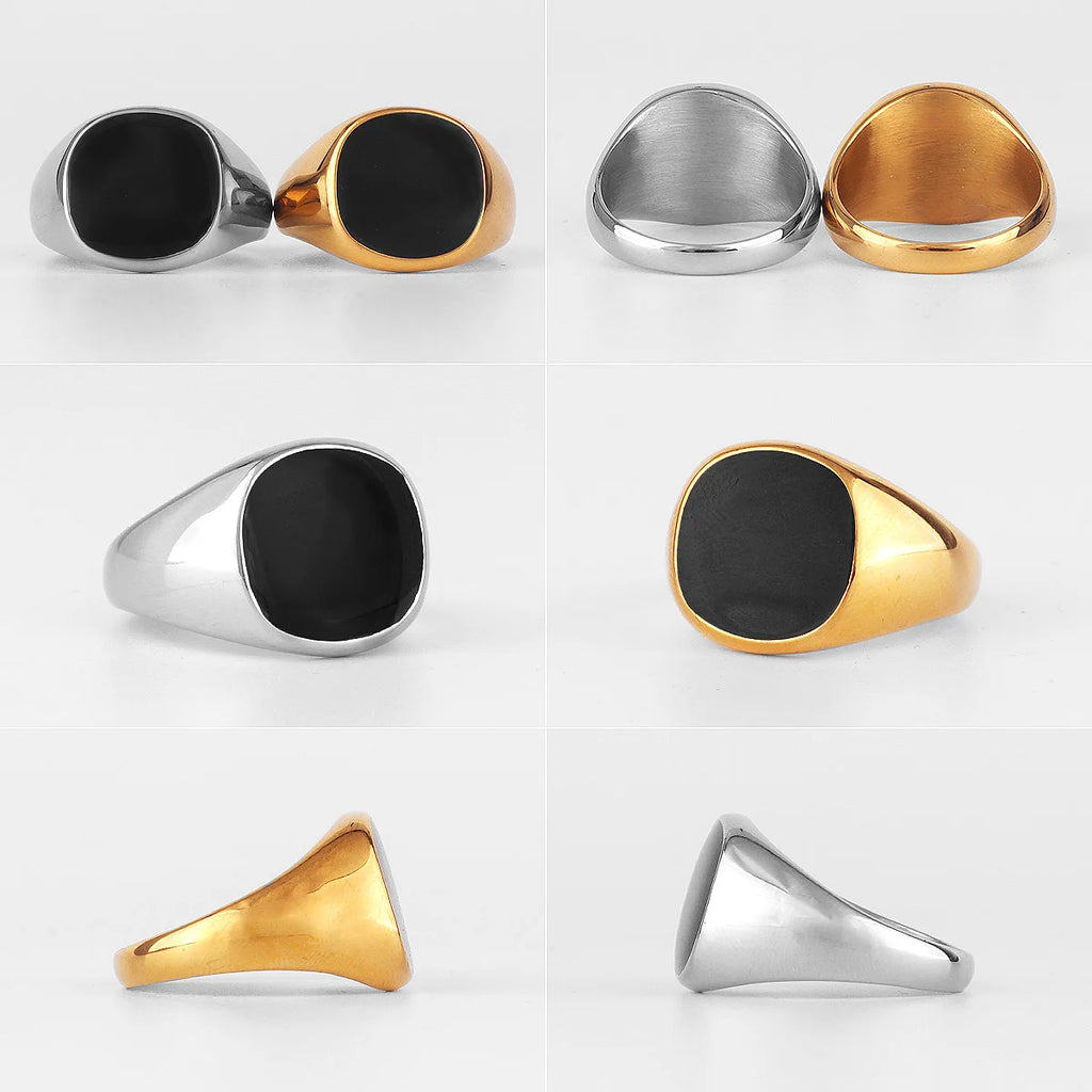PENDRA Oval Golden Boyfriend Steel Ring
