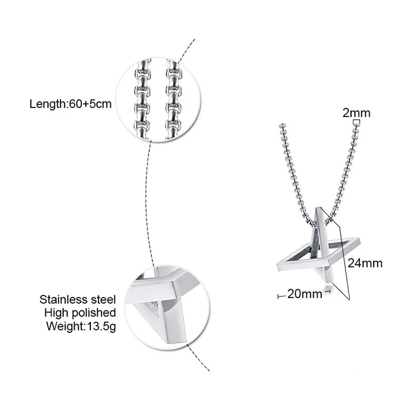 PENDRA Interlocking Triangle Pendant Necklace
