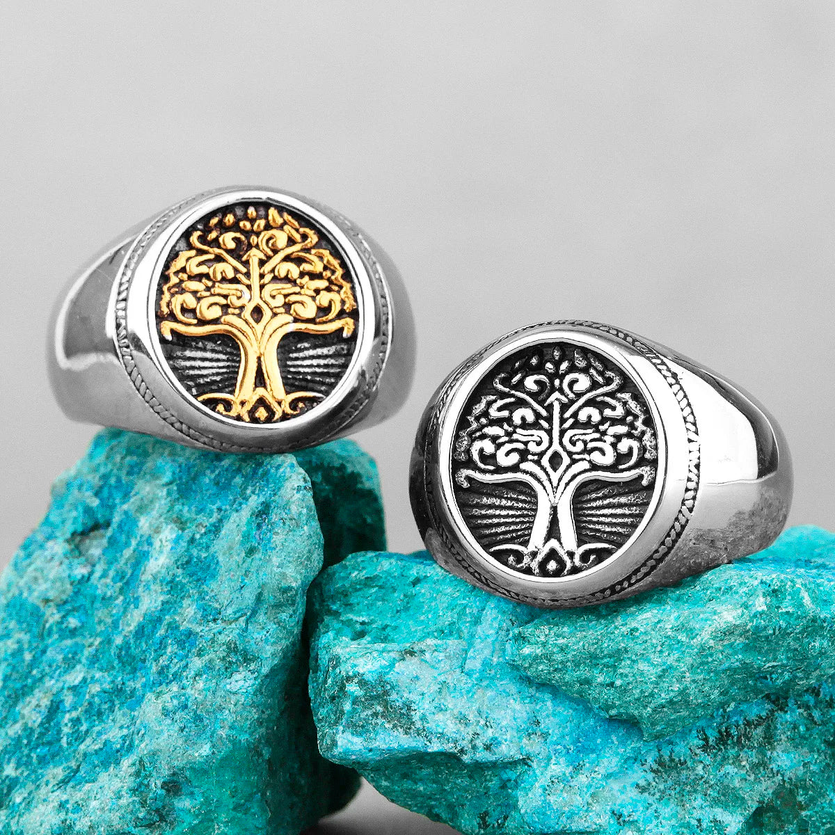 PENDRA Tree Life Nordic Steel Ring