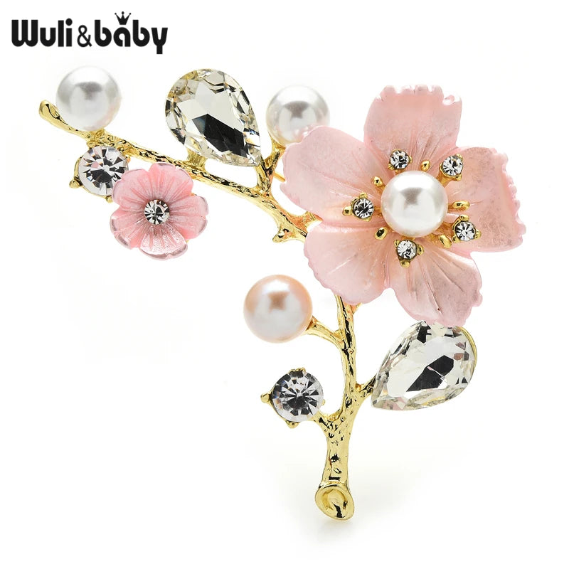 PENDRA Blossom Shell Plum Blossom Flower Brooch