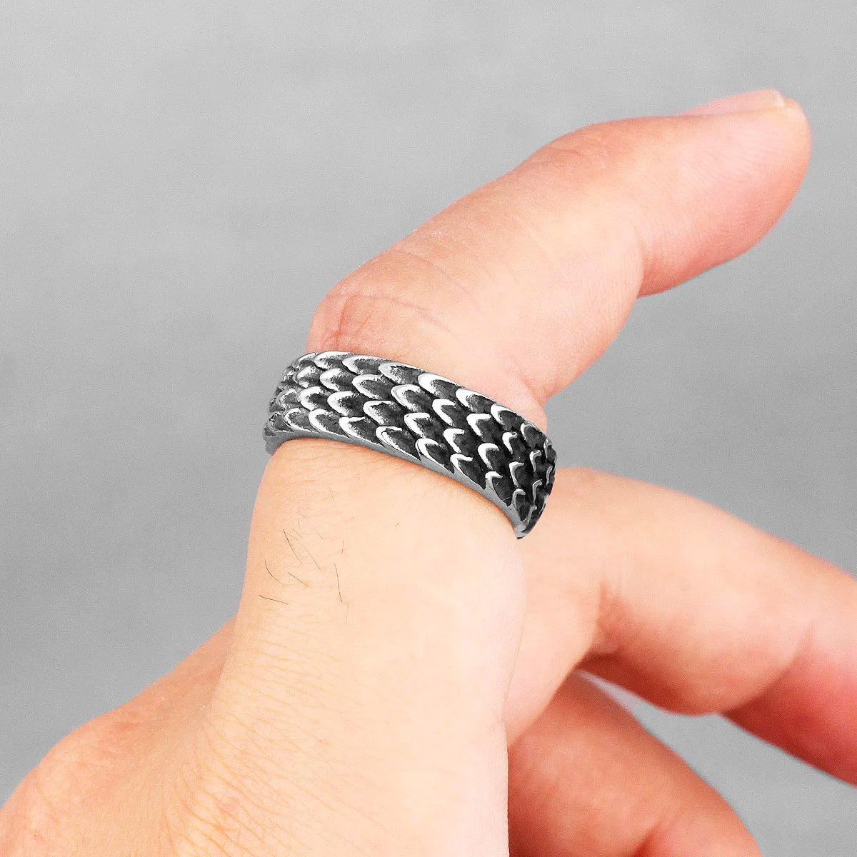 Evil Dragon Scale Stainless Steel Mens Rings Punk Hip Hop Unique For Male Boyfriend Biker Jewelry Creativity Gift Wholesale
