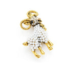 PENDRA Vintage Pearl Goat Alloy Brooch