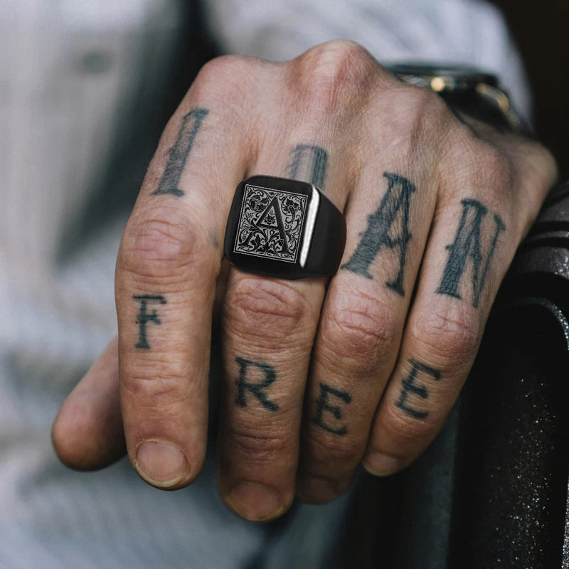 PENDRA MONOGRAM BIKER FANCY Steel Ring