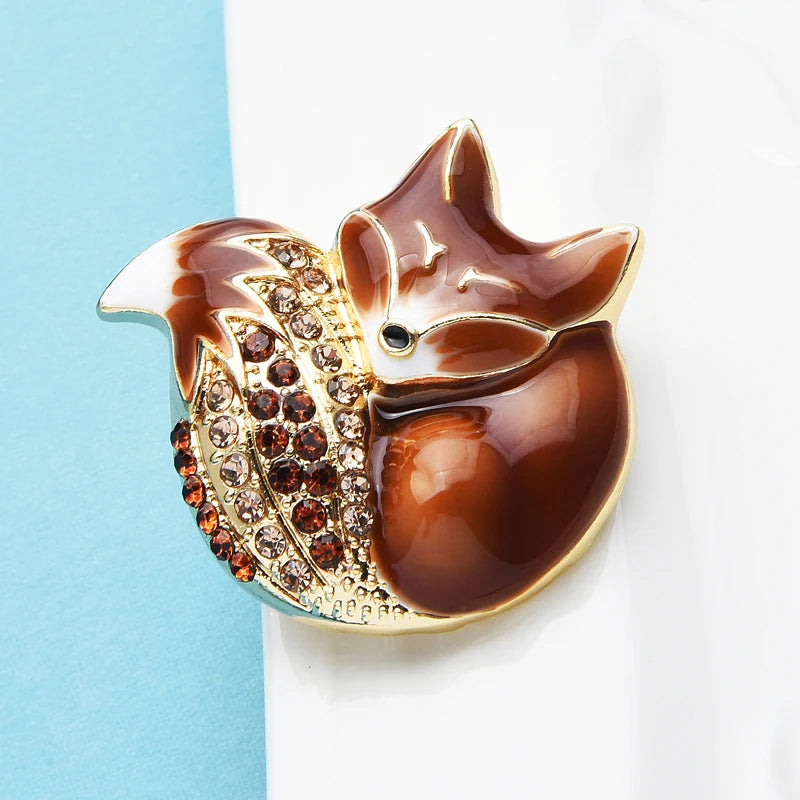 PENDRA Sleeping Fox Brooch