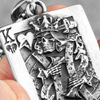 PENDRA Spade King Skull Steel Necklace
