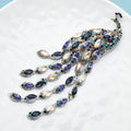 PENDRA Crystal Tassel Peacock Rhinestone Brooch
