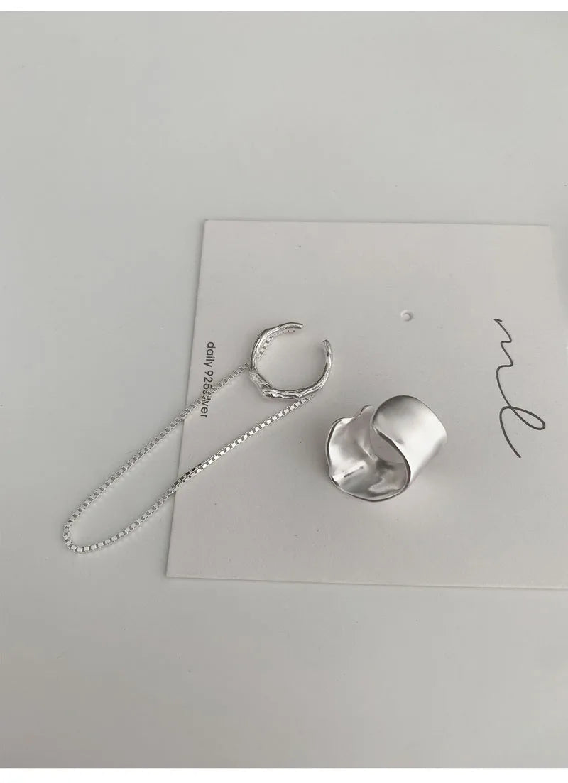 PENDRA Silver Tassel Ear Accessory